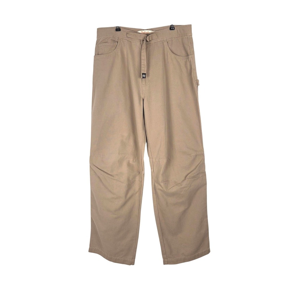 Vtg Timberland Mens Double Knee Carpenter Pants Tan Cotton Size 34 Utility‎ Y2K
